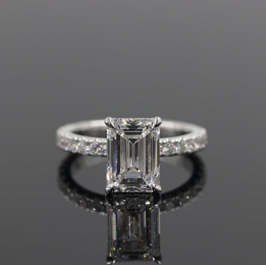 Emerald Cut 3.5ct IGI Certified Lab diamond Ring/14K ,18K gold Emerald Cut Diamond Engagement Ring/Stackable diamond  Ring/Anniversary gift