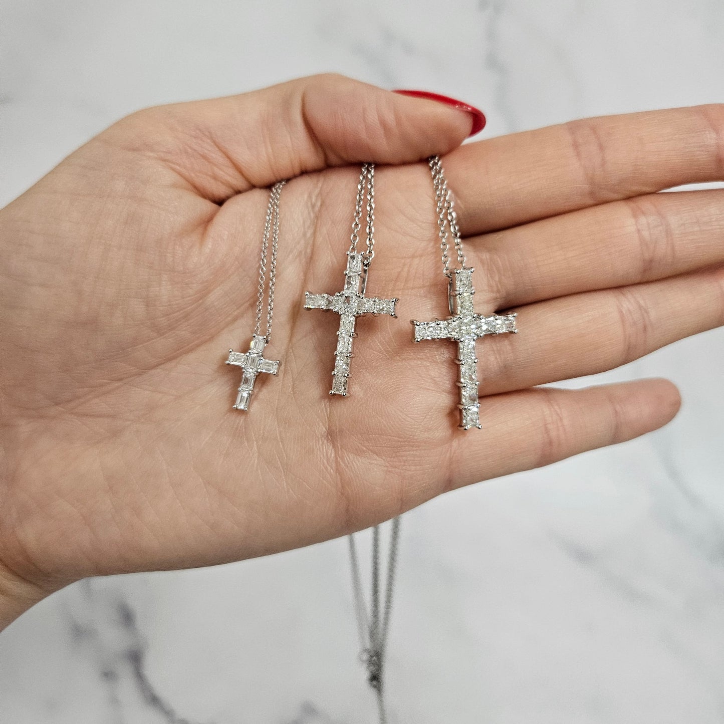 Lab Diamond Radiant Cut Diamond Men Cross Pendant/14K gold Radiant Cut Women Cross Necklace/Diamond Cross Pendant/Anniversary Gift