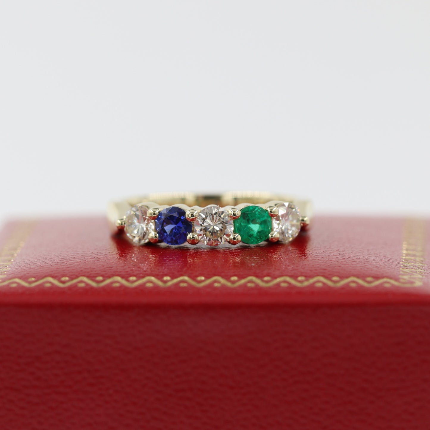 Emerald and Sapphire Diamond Ring/Dainty Emerald Ring / Natural Emerald Sapphire / Emerald and Diamond Ring / Statement Ring /Gift for her