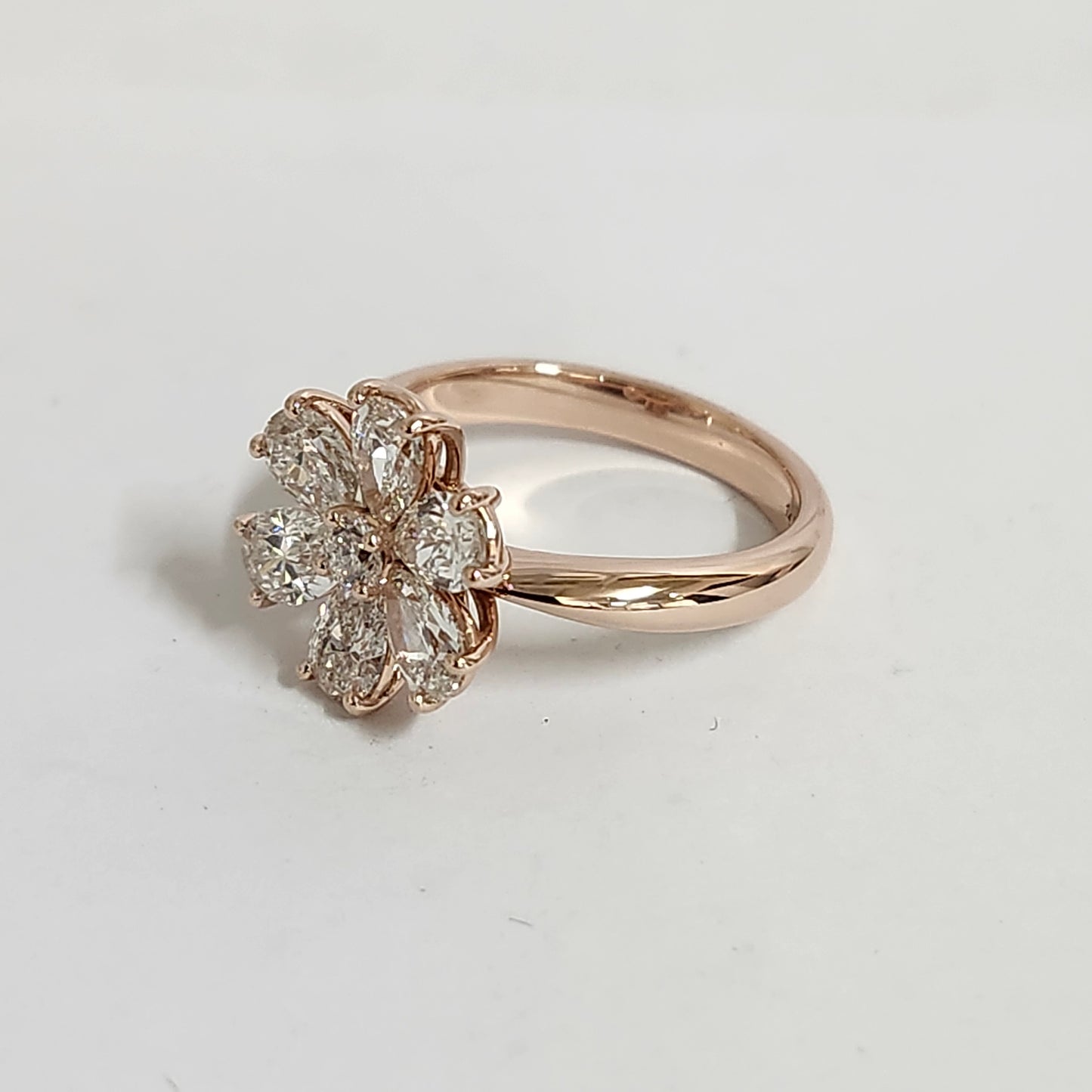 Flower 1.6ct Diamond Anniversary Ring/Pear Shape Diamond flower Ring/ Diamond flower Ring/Unique Engagement Ring/Anniversary Ring