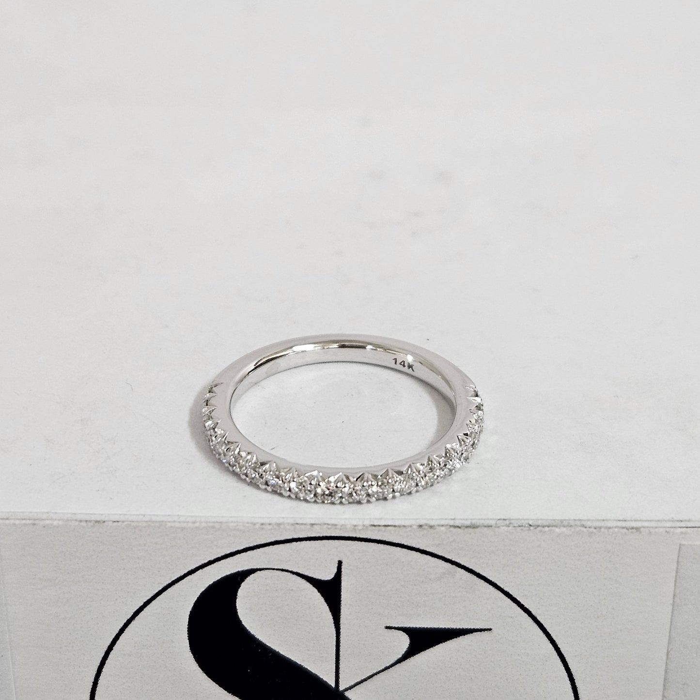 Half Eternity French Pave Lab Diamond Band/Stackable French Pave wedding Ring/Width 2.0mm Half Eternity Diamond Band/Anniversary Gift