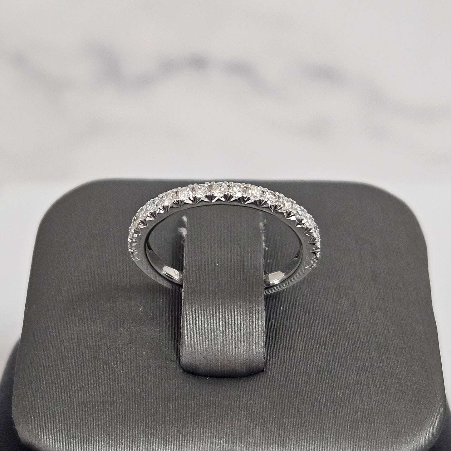 Half Eternity French Pave Natural Diamond Band/Stackable French Pave wedding Ring/Width 2.0mm Half Eternity Diamond Band/Anniversary Gift