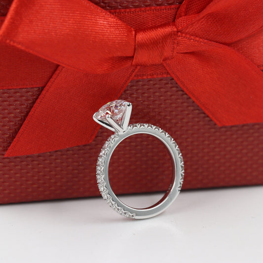 2ct IGI Certified Lab diamond Amazing Brilliant Ring /Platinum,14K,18K gold 3/4 French Pave Round Diamond Engagement Ring / Anniversary gift