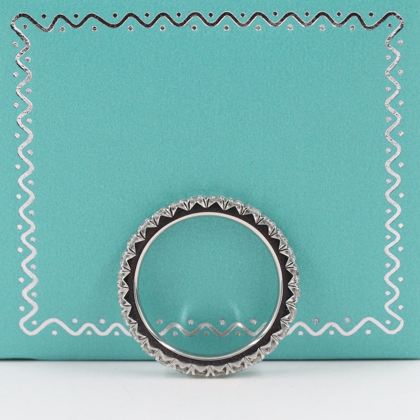 Full Eternity French Pave Diamond Wedding Width 2.5mm Band / 14K gold Stackable Full Eternity Lab Grown Diamond Ring / Anniversary Gift