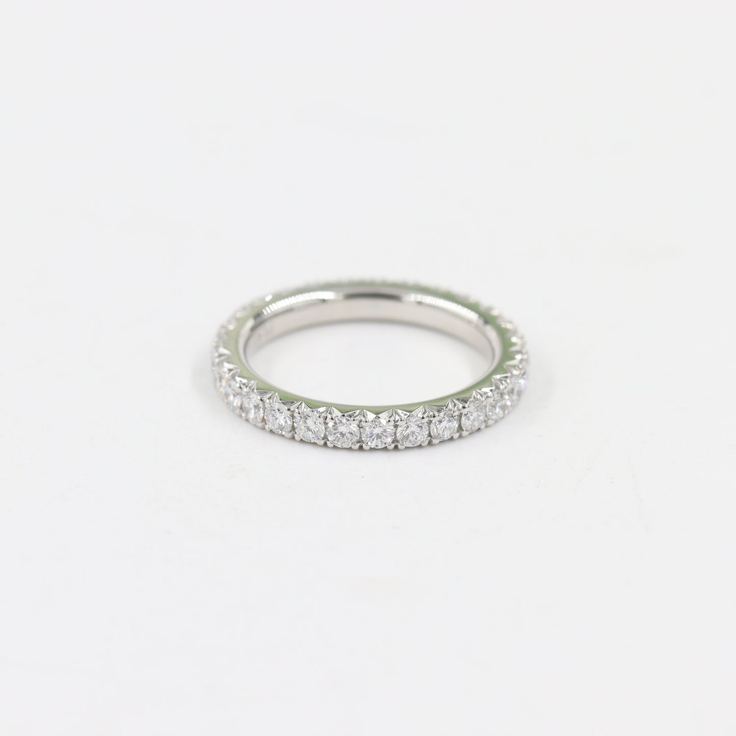 Full Eternity French Pave Diamond Wedding Width 2.5mm Band / 14K gold Stackable Full Eternity Lab Grown Diamond Ring / Anniversary Gift