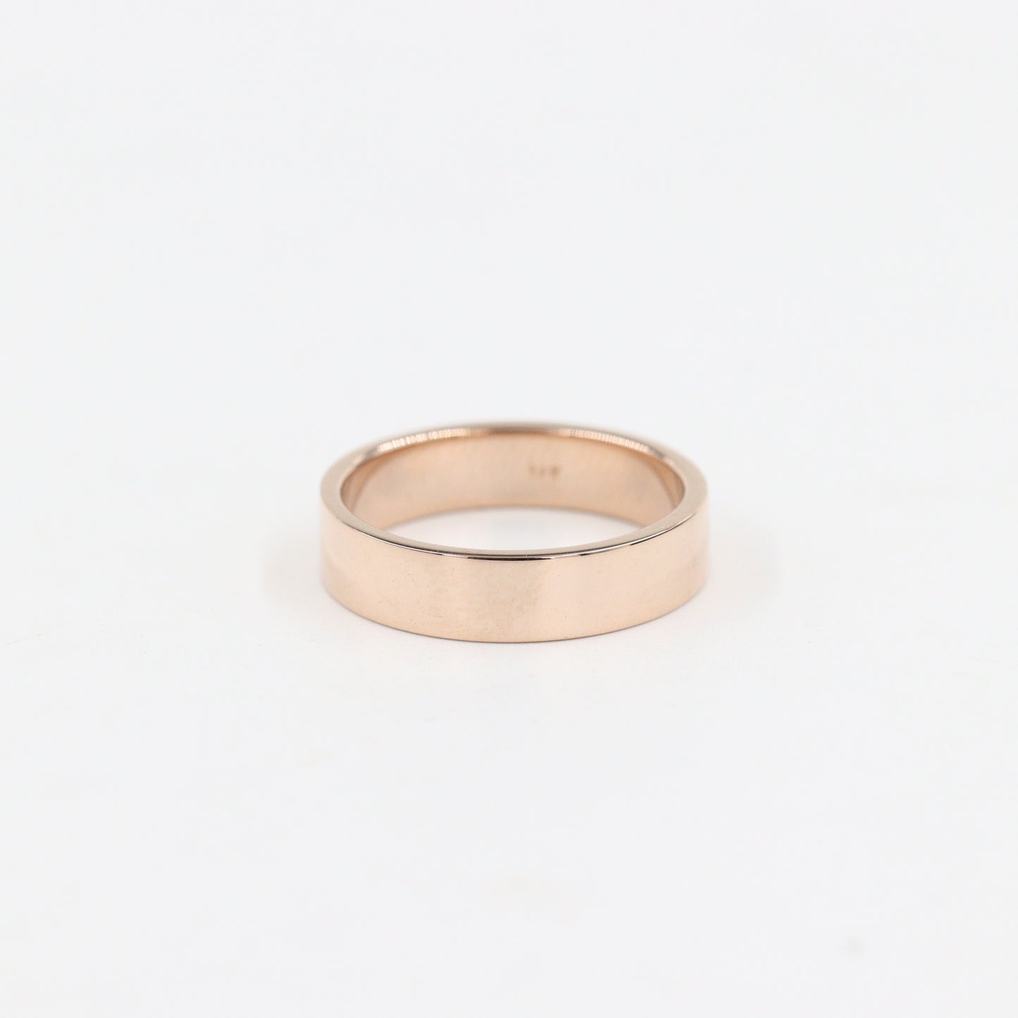 14k Gold Band 4.3mm Men's and Women's Wedding Ring/Gold Wedding Band/Promise Ring/ Simple Everyday Ring Flat Band/Anniversary Gift