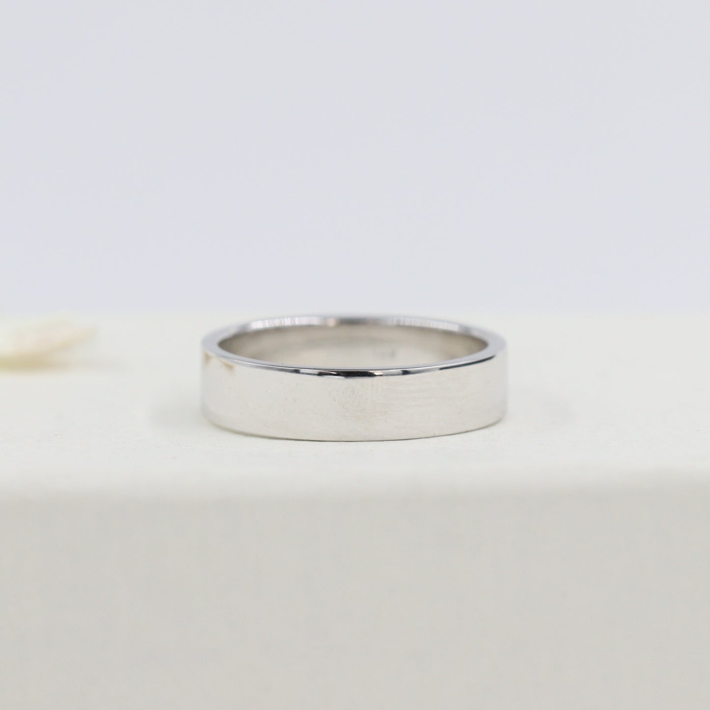 14k Gold Band 4.3mm Men's and Women's Wedding Ring/Gold Wedding Band/Promise Ring/ Simple Everyday Ring Flat Band/Anniversary Gift