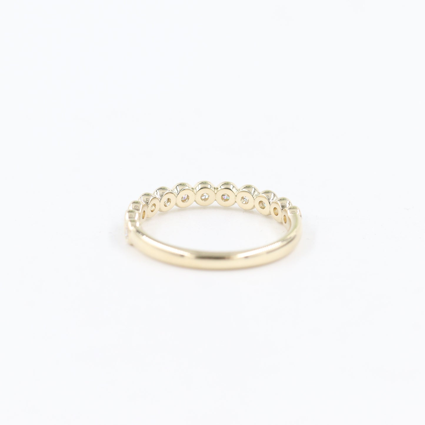 Half Diamond Bezel Band/Half Eternity Diamonds Ring/Stackable Diamond Ring/Wedding Ring/Anniversary Gift/Minimalist Ring