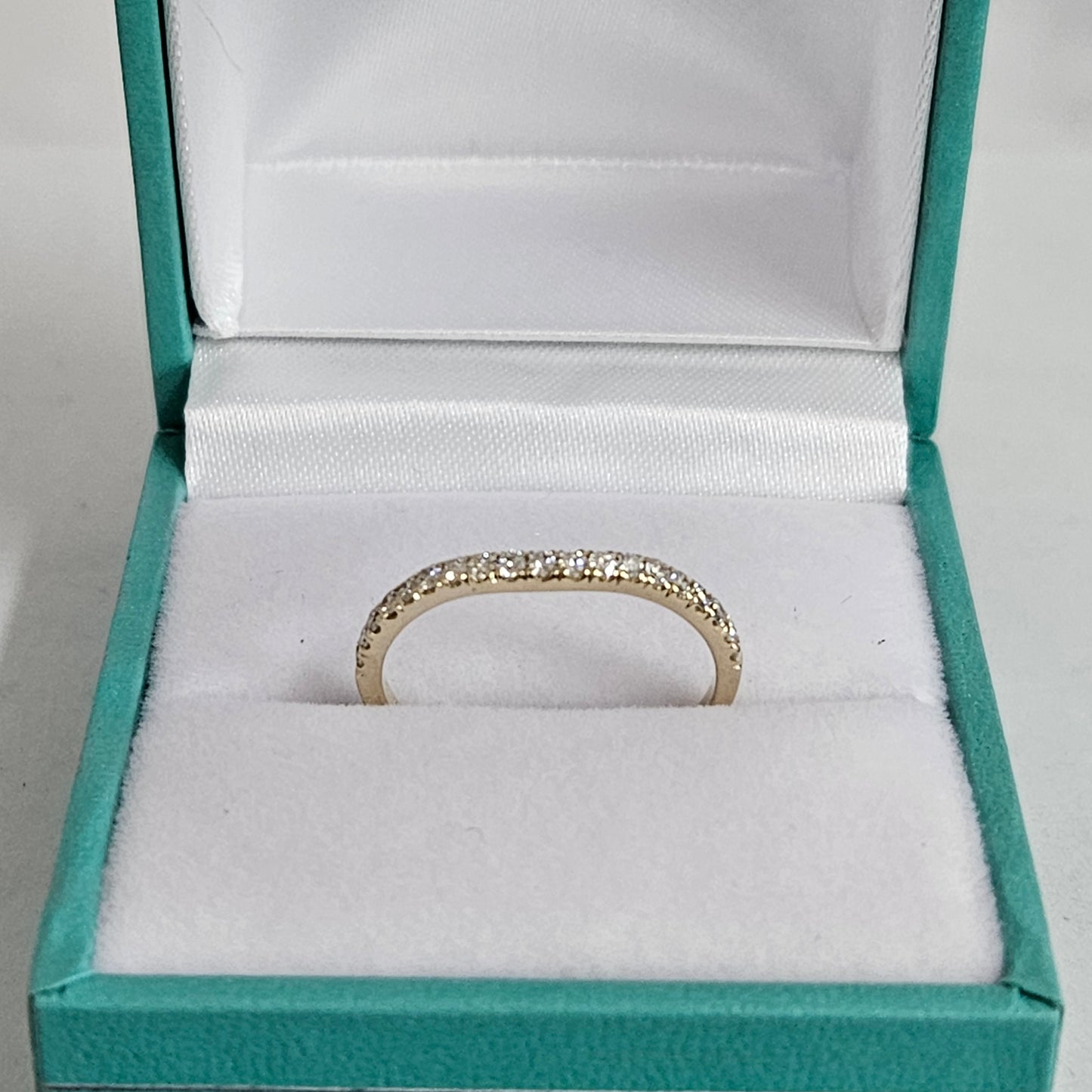 Half Diamond Curved Wedding Band/Natural Diamond Band/Stackable Natural Diamond Curved Band/Anniversary Ring/Matching Band