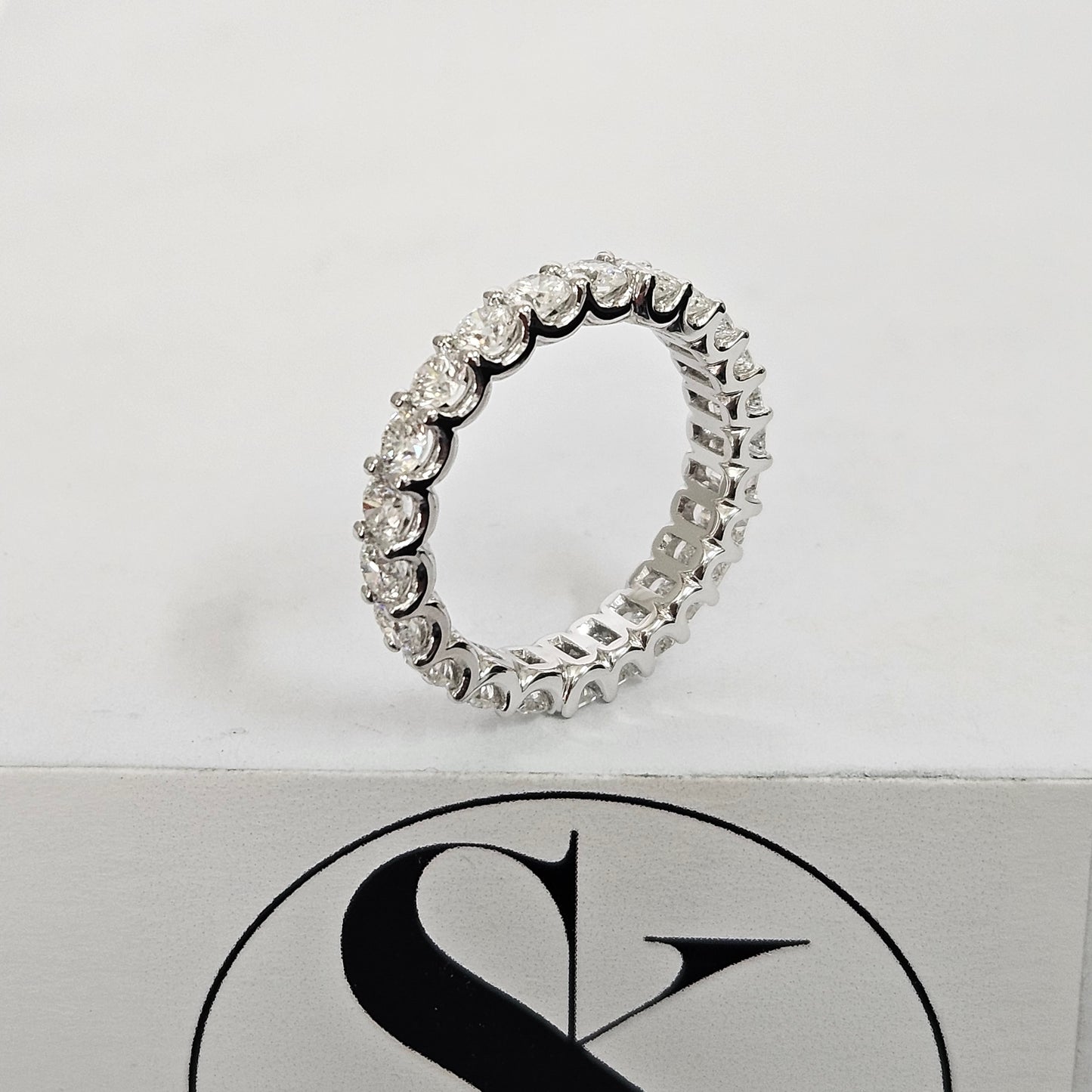 Half Emerald Cut Half Round Cut Diamond Full Eternity U-shape Setting Band/Full Eternity Natural Diamond Band/Anniversary gift