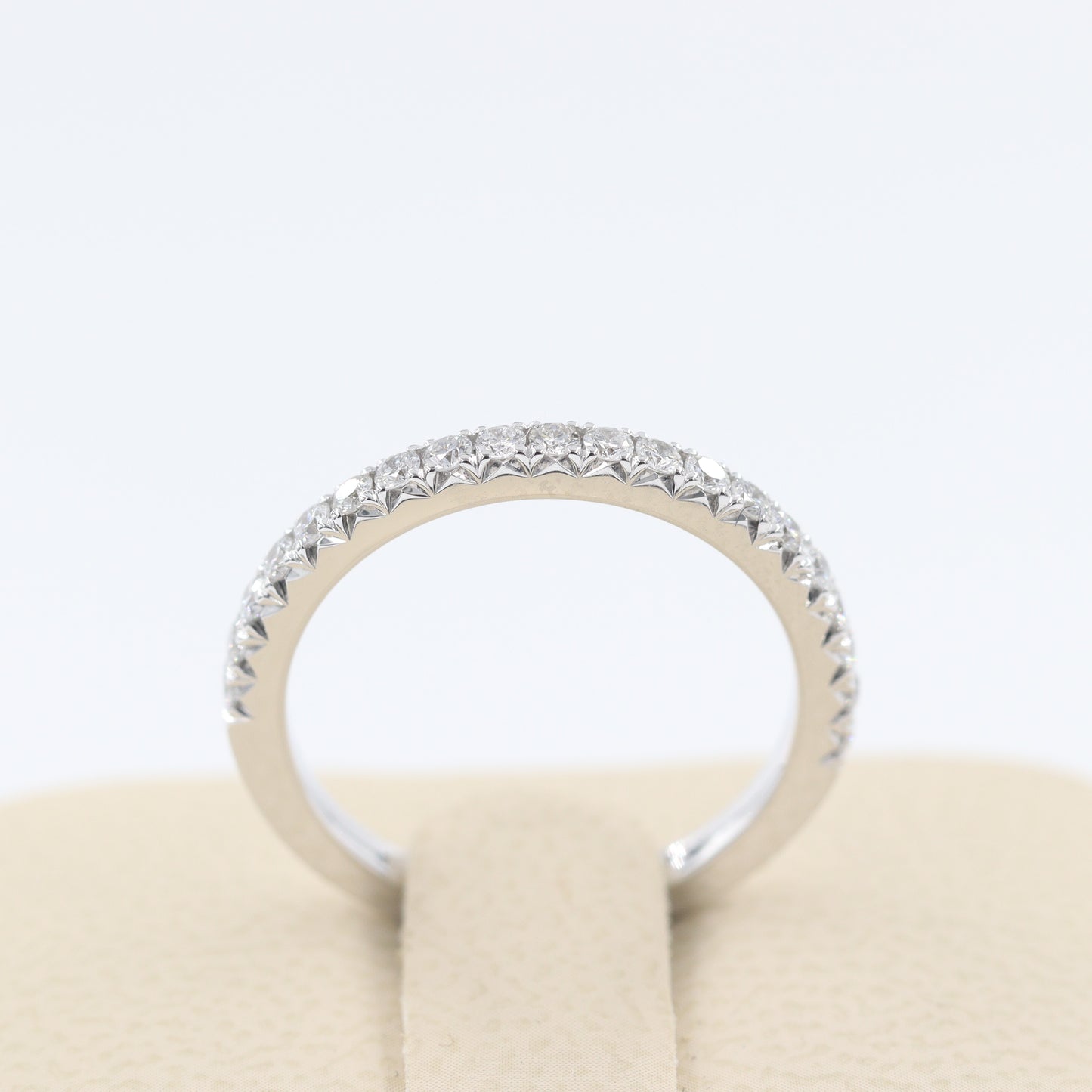 Half Eternity French Pave Lab Diamond Band/Stackable French Pave wedding Ring/Width 2.0mm Half Eternity Diamond Band/Anniversary Gift