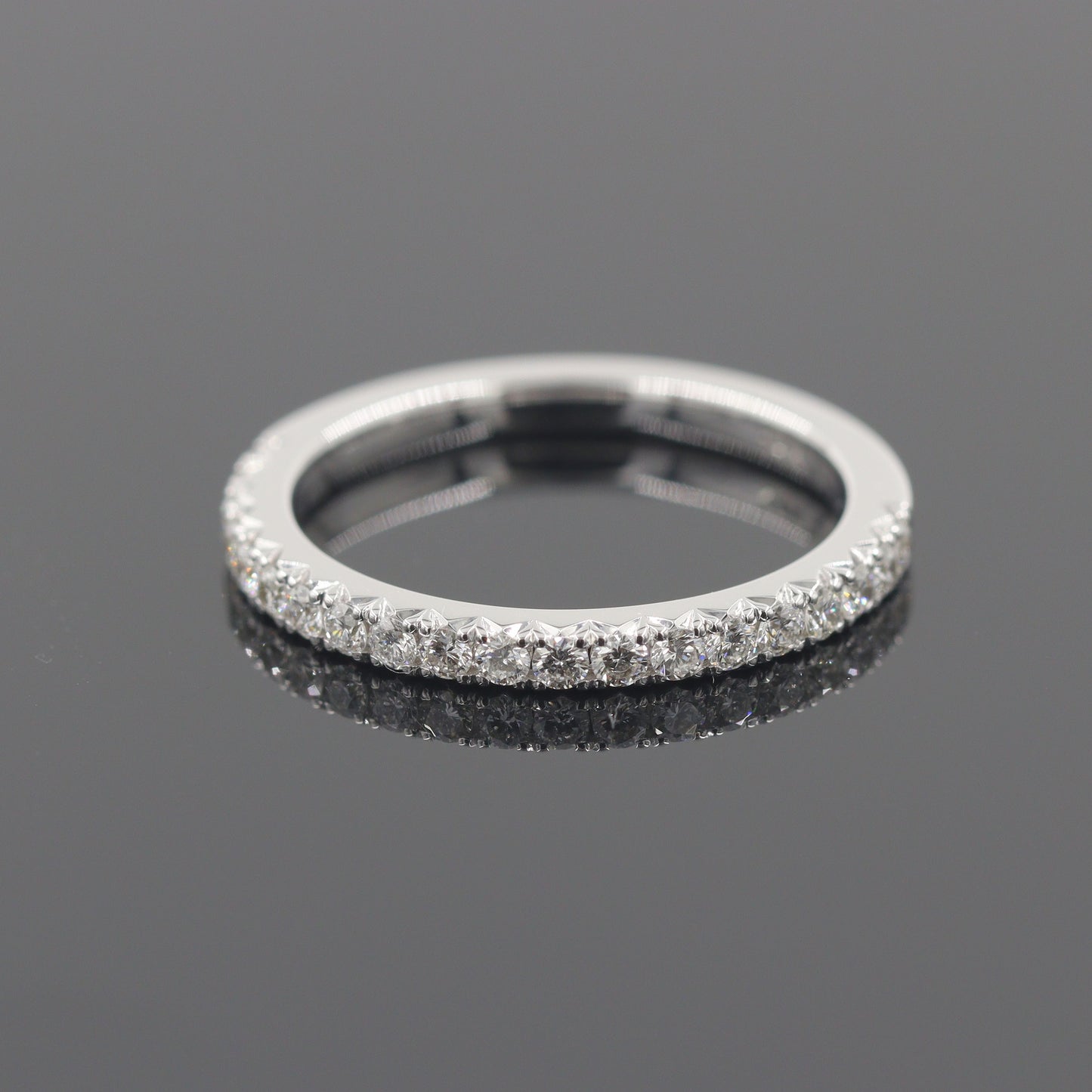 Half Eternity French Pave Lab Diamond Band/Stackable French Pave wedding Ring/Width 2.0mm Half Eternity Diamond Band/Anniversary Gift