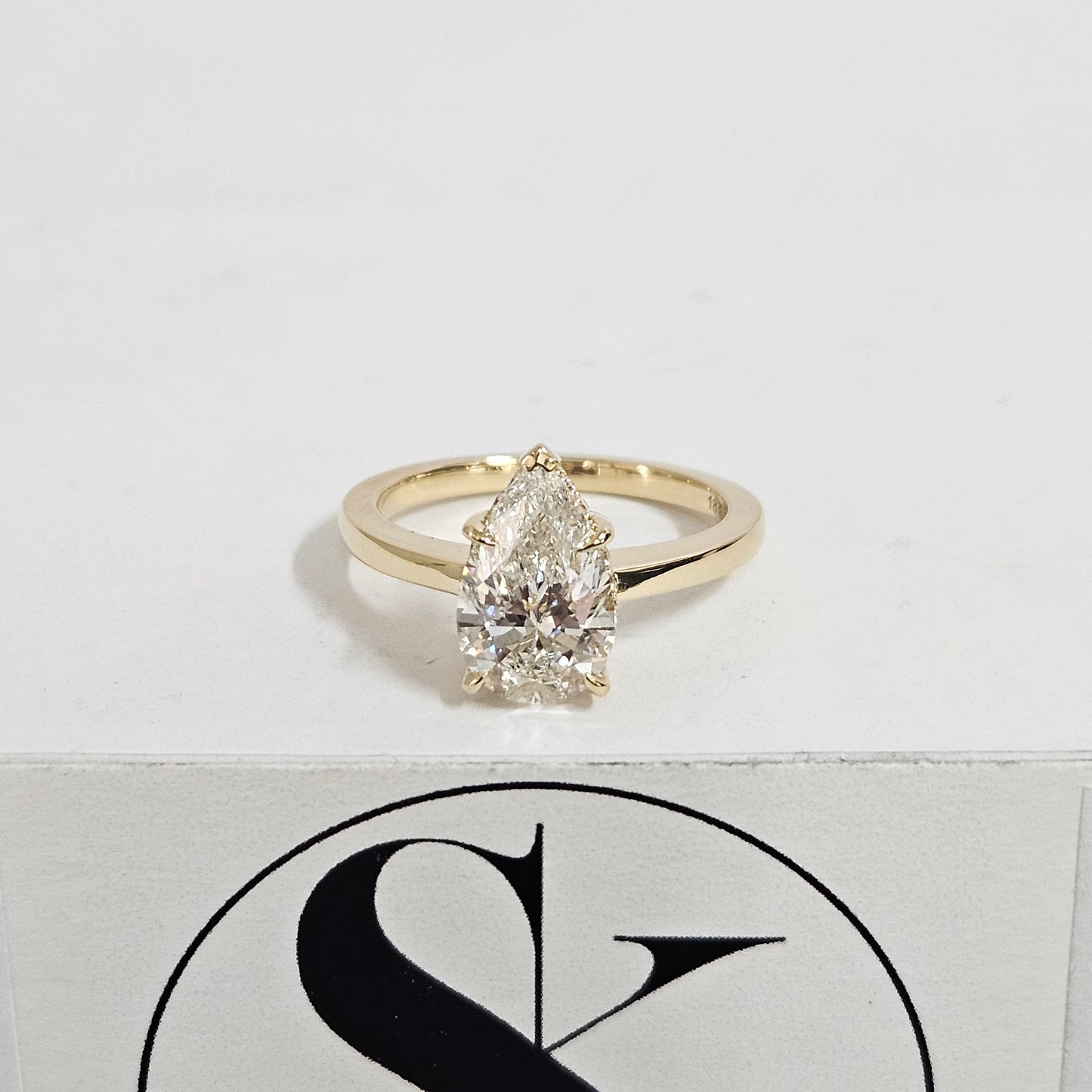 Hidden Halo Band lGl Certified Lab Grown Diamond Amazing Brilliant Solitaire Ring / 14K,18K Pear Diamond Engagement Ring / Anniversary gift