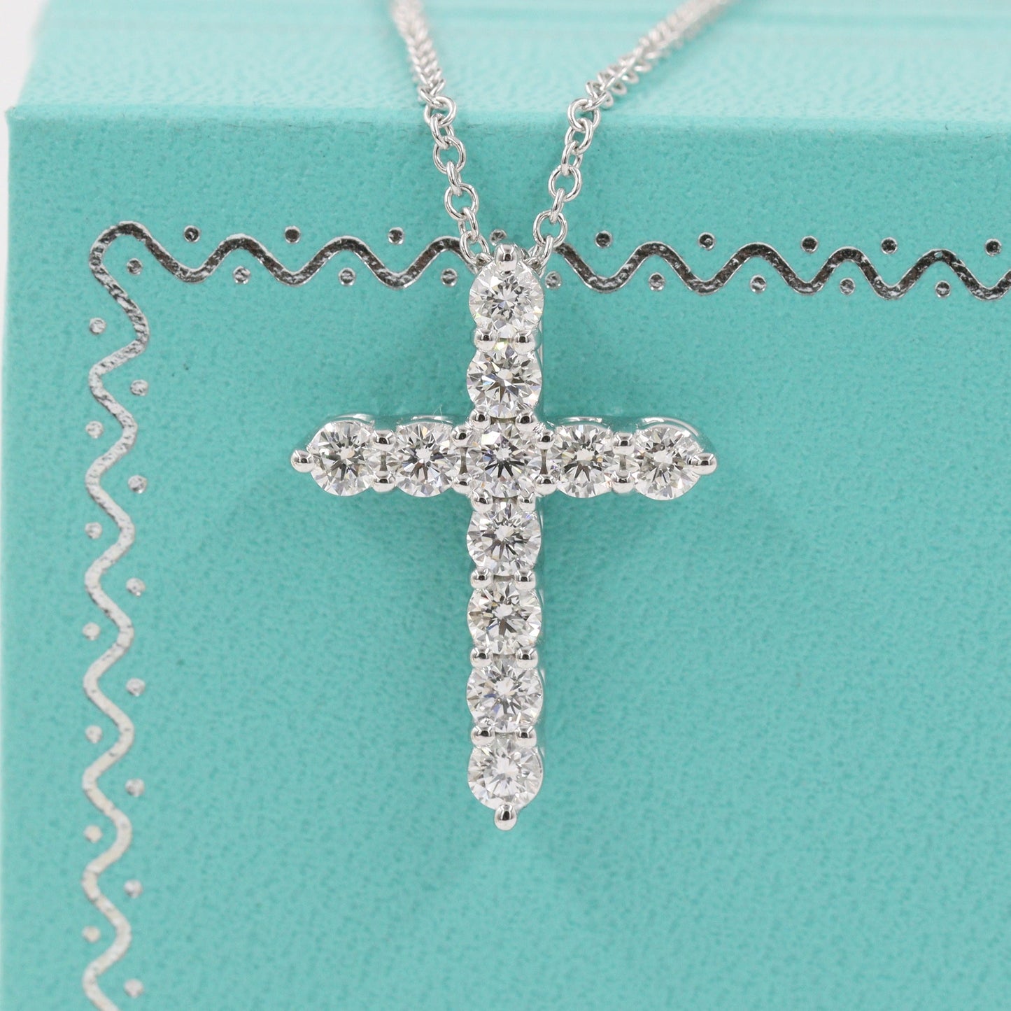 0.77ct Round Natural Diamond Cross Necklace: 14K,18K Gold Diamond Cross Pendant - Anniversary Gift