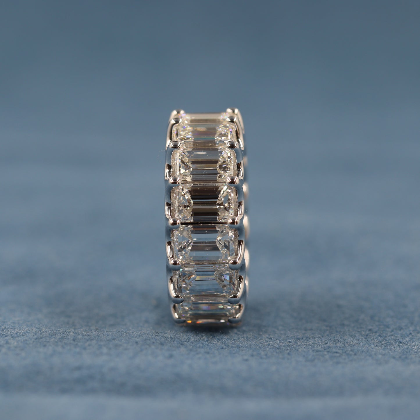 12ct Full Eternity luxury Emerald Cut Diamond Width 9mm Ring / Lab Grown Emerald Cut Diamond Wedding Ring / Anniversary gift