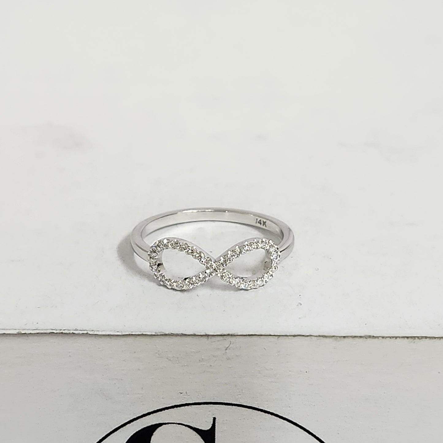 Infinity Natural diamond Ring/ Infinity Ring / Diamond Wedding Band / Half Eternity Diamond 14K gold Solid Gold Ring / Anniversary Gift