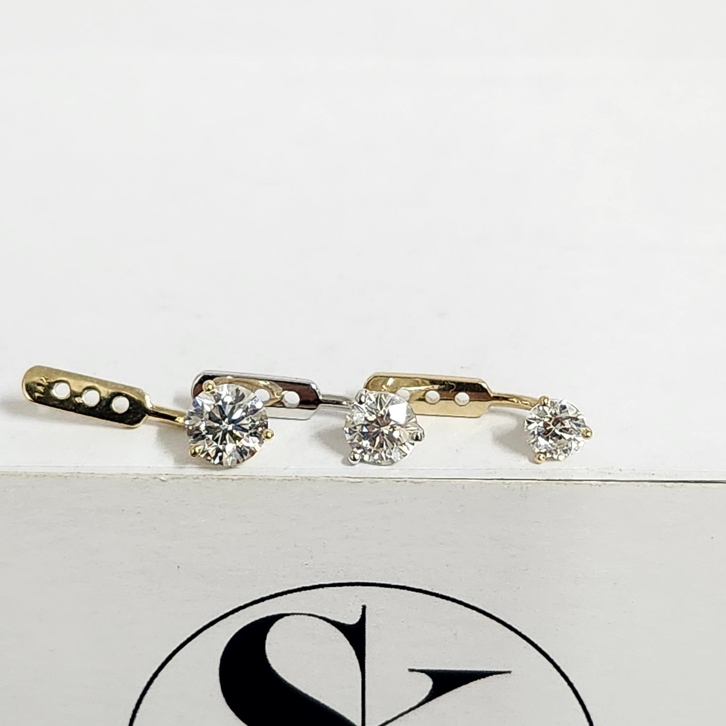 Lab Diamond Jacket Earrings/Three Prong Set Diamond Earrings/Jacket earring only/Diamond Single or Pair Jacket Earrings/Anniversary gift