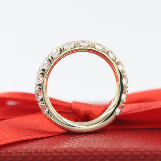 Lab Diamond 3/4 Eternity Ring /Platinum,14K,18K gold Round Diamond Wedding Band/Width 3.9mm  Diamond Eternity Wedding Band/Anniversary gift