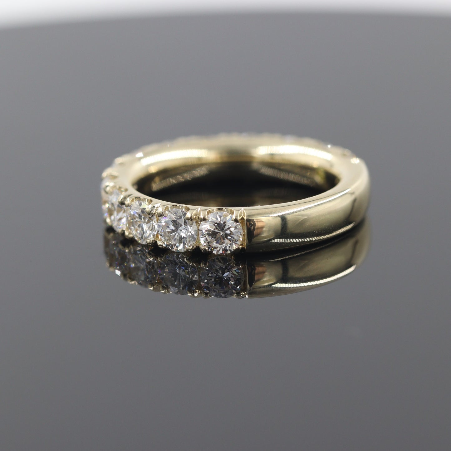 Lab Diamond 3/4 Eternity Ring /Platinum,14K,18K gold Round Diamond Wedding Band/Width 3.9mm Diamond Eternity Wedding Band/Anniversary gift