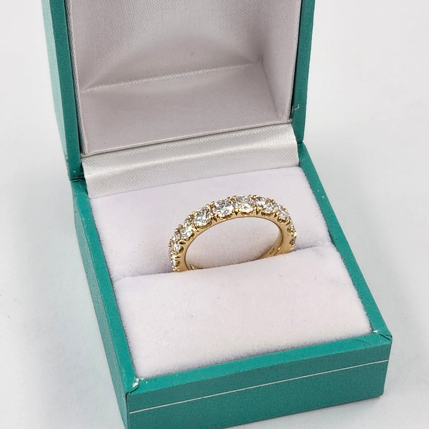 Lab Diamond 3/4 Eternity Ring /Platinum,14K,18K gold Round Diamond Wedding Band/Width 3.9mm Diamond Eternity Wedding Band/Anniversary gift