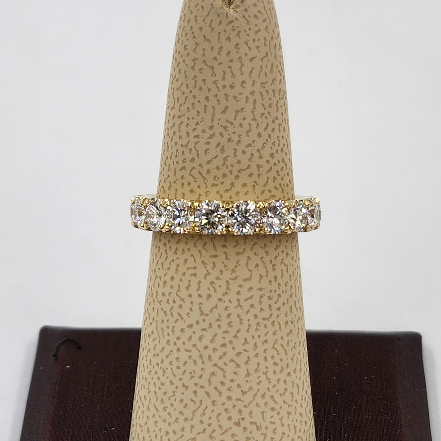 Lab Diamond 3/4 Eternity Ring /Platinum,14K,18K gold Round Diamond Wedding Band/Width 3.9mm Diamond Eternity Wedding Band/Anniversary gift