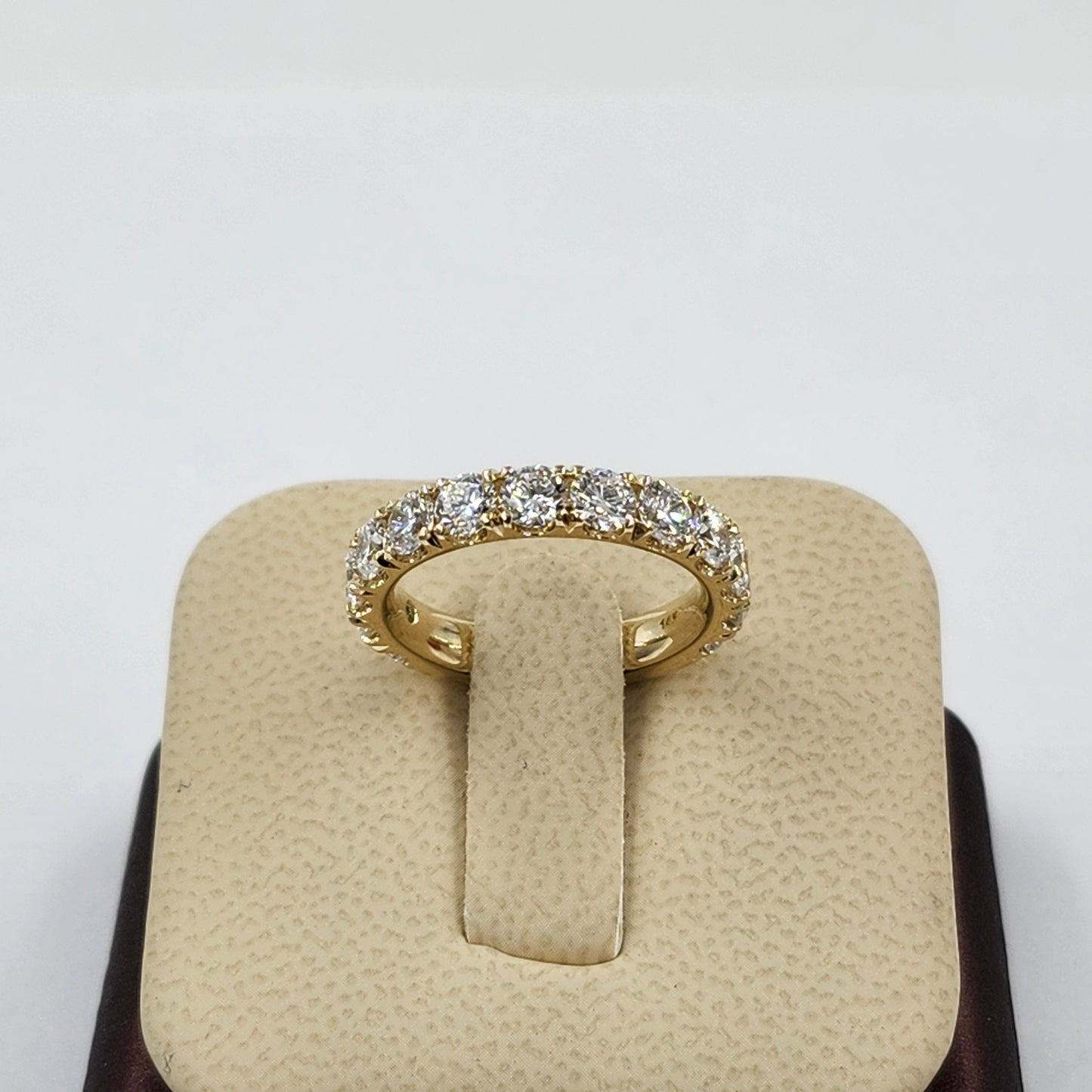 Lab Diamond 3/4 Eternity Ring /Platinum,14K,18K gold Round Diamond Wedding Band/Width 3.9mm Diamond Eternity Wedding Band/Anniversary gift