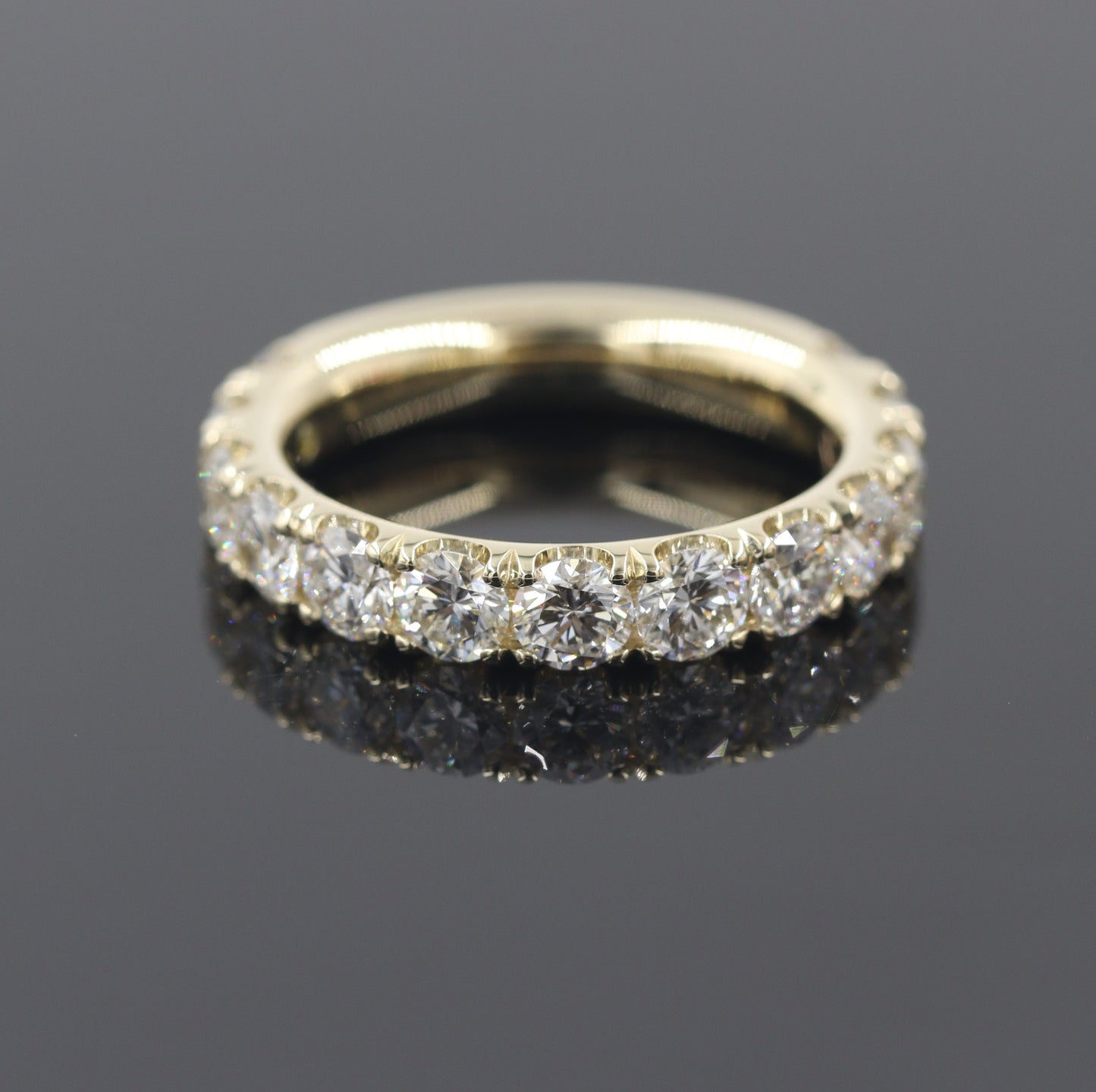 Lab Diamond 3/4 Eternity Ring /Platinum,14K,18K gold Round Diamond Wedding Band/Width 3.9mm Diamond Eternity Wedding Band/Anniversary gift