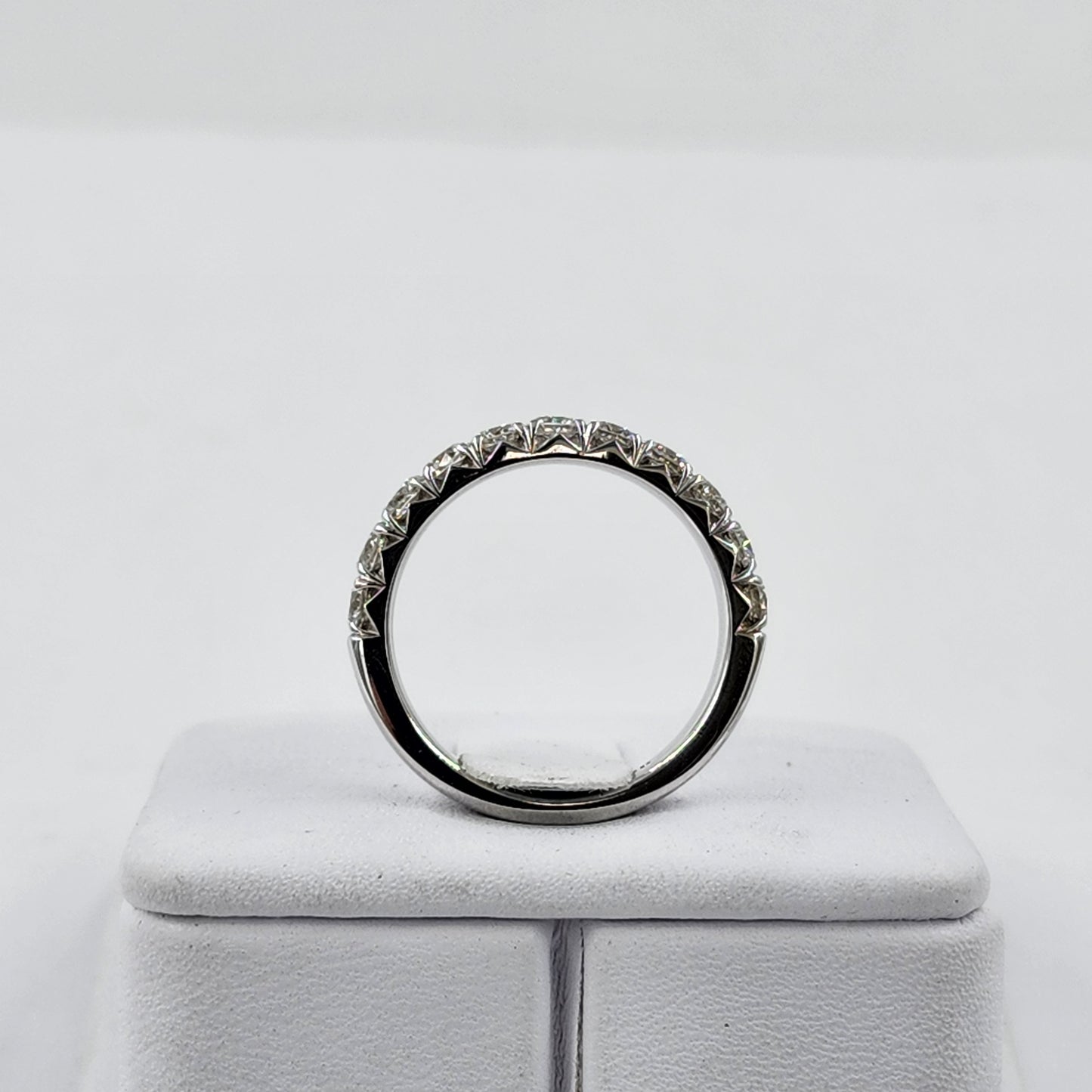 Lab Diamond French Pave 1.1ct Diamond Wedding Band/Width 3.2mm Diamond Band/ Stackable Half Eternity Diamond Ring/Anniversary Gift