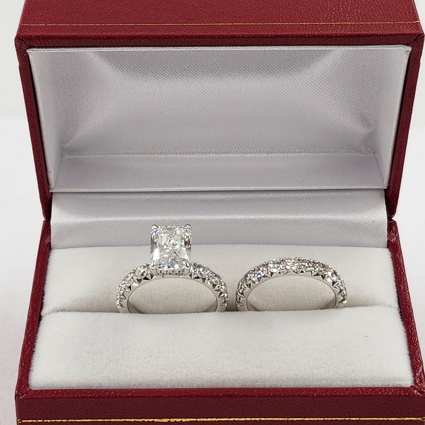 Lab Diamond French Pave 1.1ct Diamond Wedding Band/Width 3.2mm Diamond Band/ Stackable Half Eternity Diamond Ring/Anniversary Gift