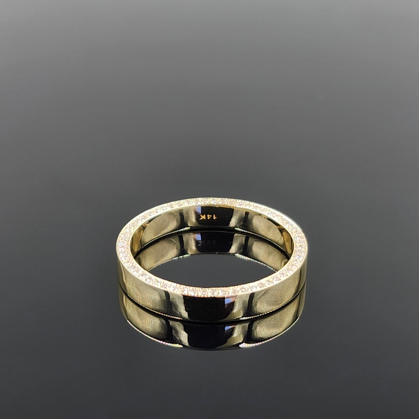 Lab Diamond Women's Wedding Band/14K gold Men's Diamond Ring/Width 3.8mm Full Eternity Dainty Diamond Wedding Ring /Anniversary gift