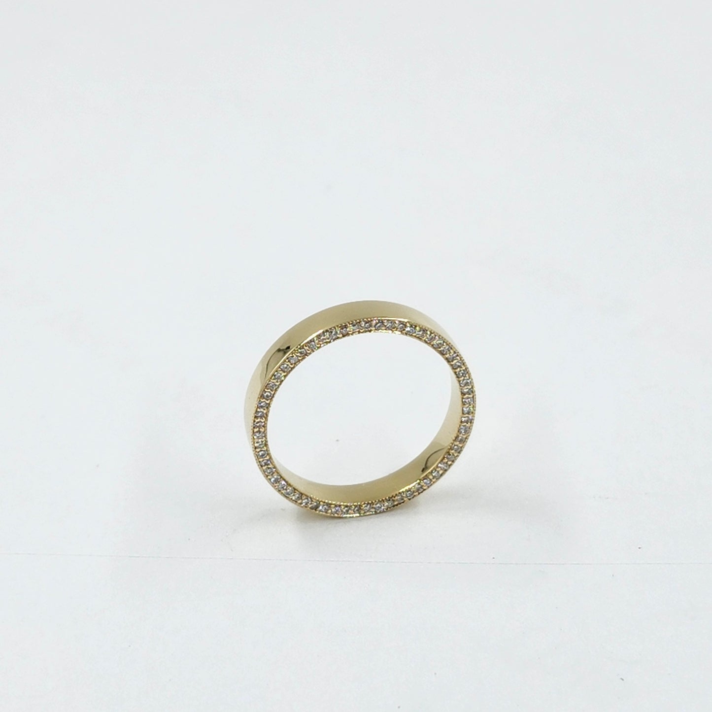 Lab Diamond Women's Wedding Band/14K gold Men's Diamond Ring/Width 3.8mm Full Eternity Dainty Diamond Wedding Ring /Anniversary gift