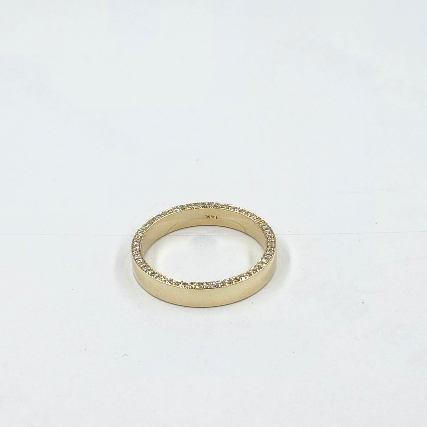 Lab Diamond Women's Wedding Band/14K gold Men's Diamond Ring/Width 3.8mm Full Eternity Dainty Diamond Wedding Ring /Anniversary gift
