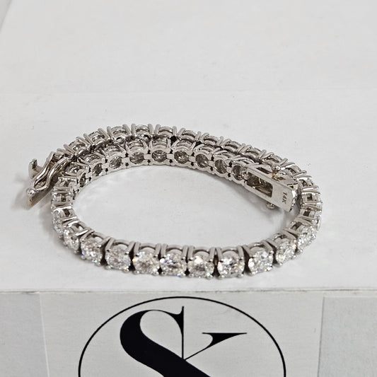 12ct Lab Grown Diamond Tennis Bracelet: 14K Gold Engagement Bracelet - Anniversary gift