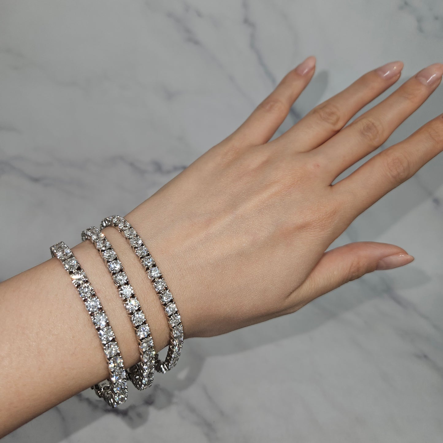 14ct Lab Grown Diamond Tennis Bracelet: 14K Gold Engagement Bracelet - Anniversary gift