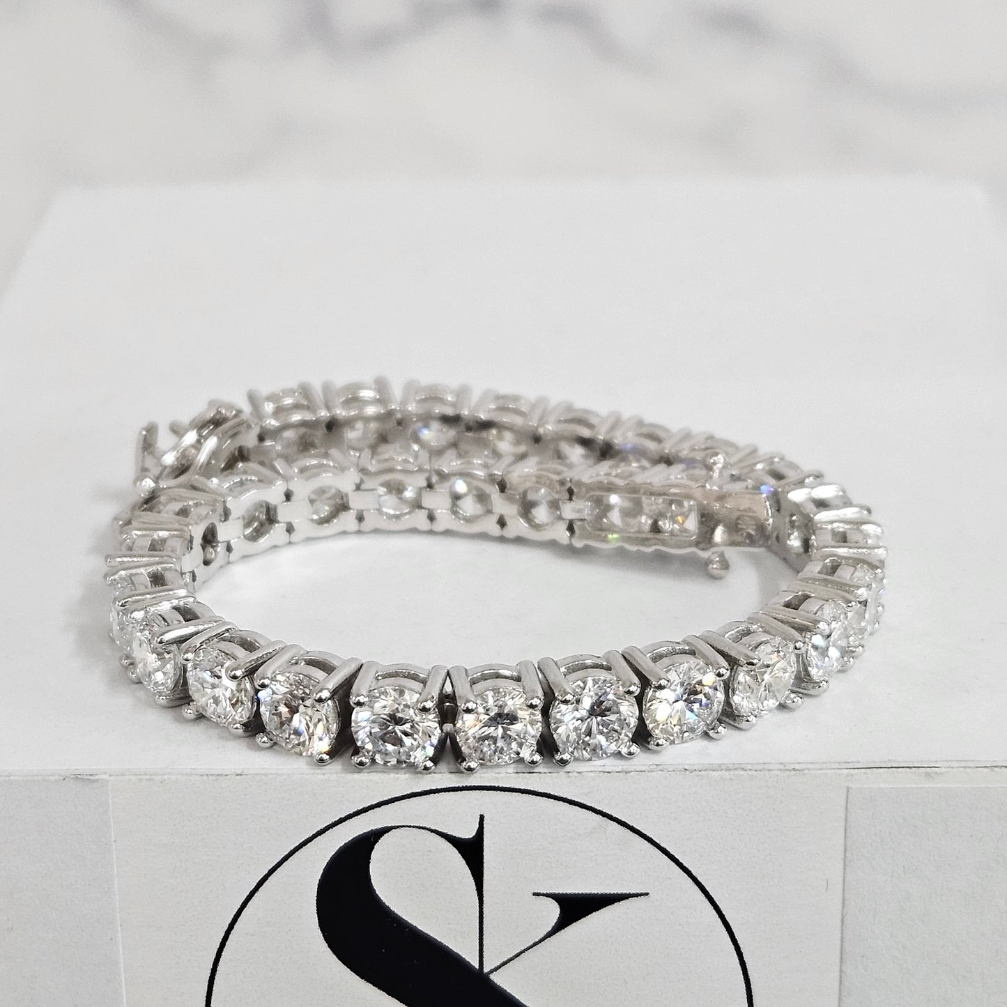 20ct Lab Grown Diamond Tennis Bracelet: 14K Gold Engagement Bracelet - Anniversary gift