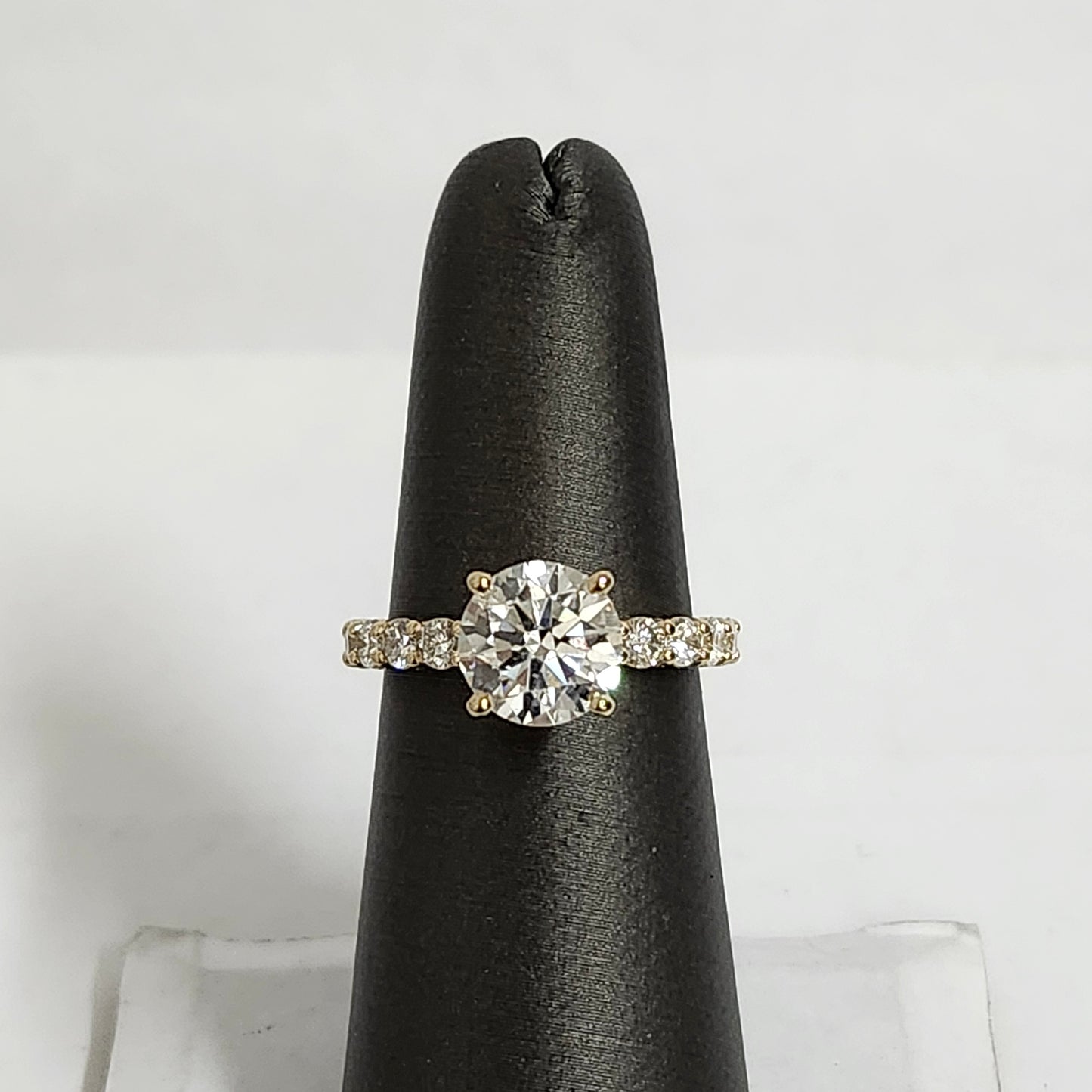 Lab Grown Diamond Ring/Lab Grown Center 2ct Round Diamond Engagement Ring/Classic Round Cut Bridal Ring/ Propose Ring/Anniversary gift