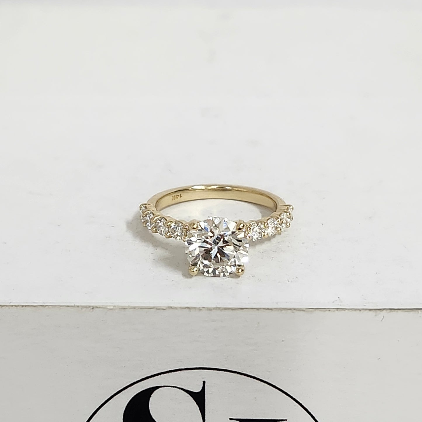 Lab Grown Diamond Ring/Lab Grown Center 2ct Round Diamond Engagement Ring/Classic Round Cut Bridal Ring/ Propose Ring/Anniversary gift