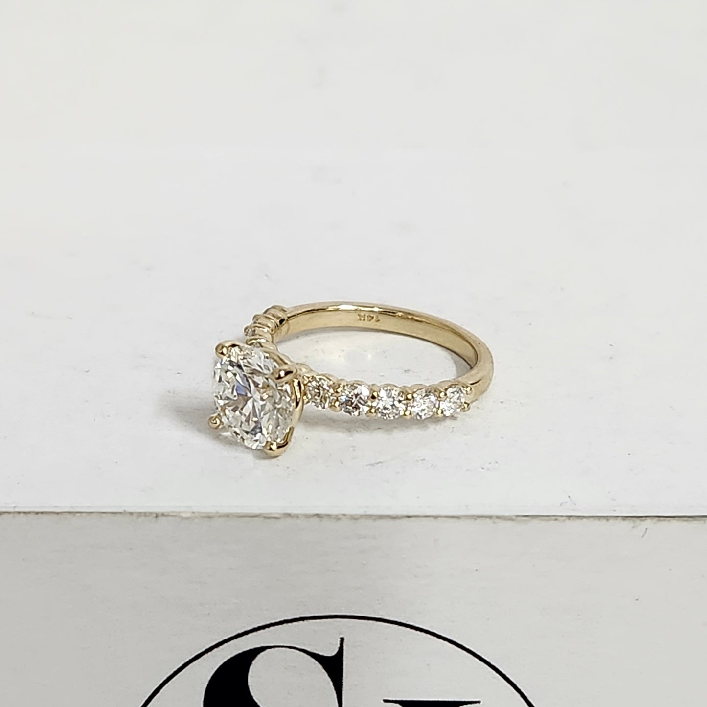 Lab Grown Diamond Ring/Lab Grown Center 2ct Round Diamond Engagement Ring/Classic Round Cut Bridal Ring/ Propose Ring/Anniversary gift