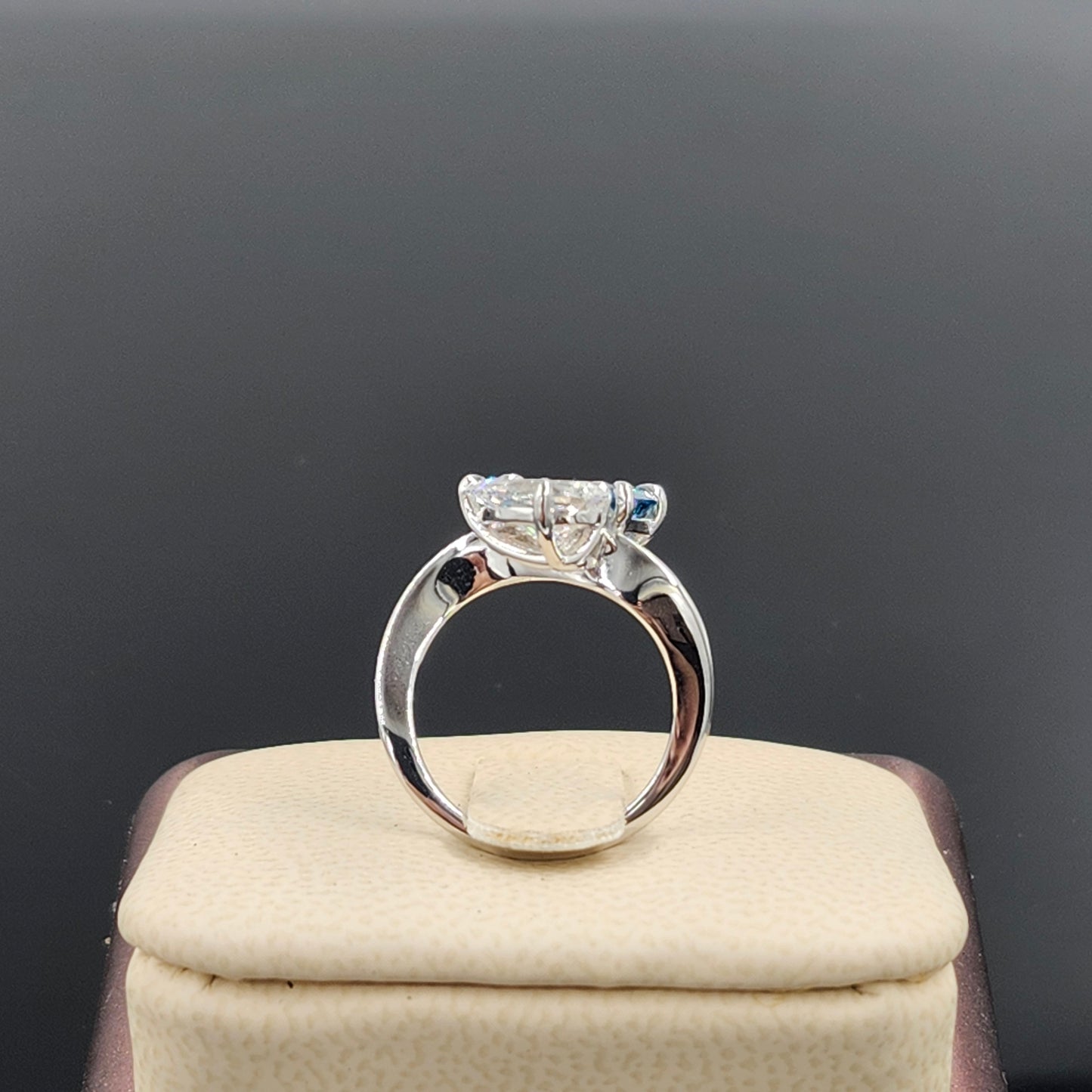 Lab Grown Pear, Radiant Cut Diamond Ring/Two Stones Diamond Ring/Certified Diamond Ring/Unique Anniversary Ring/Anniversary gift