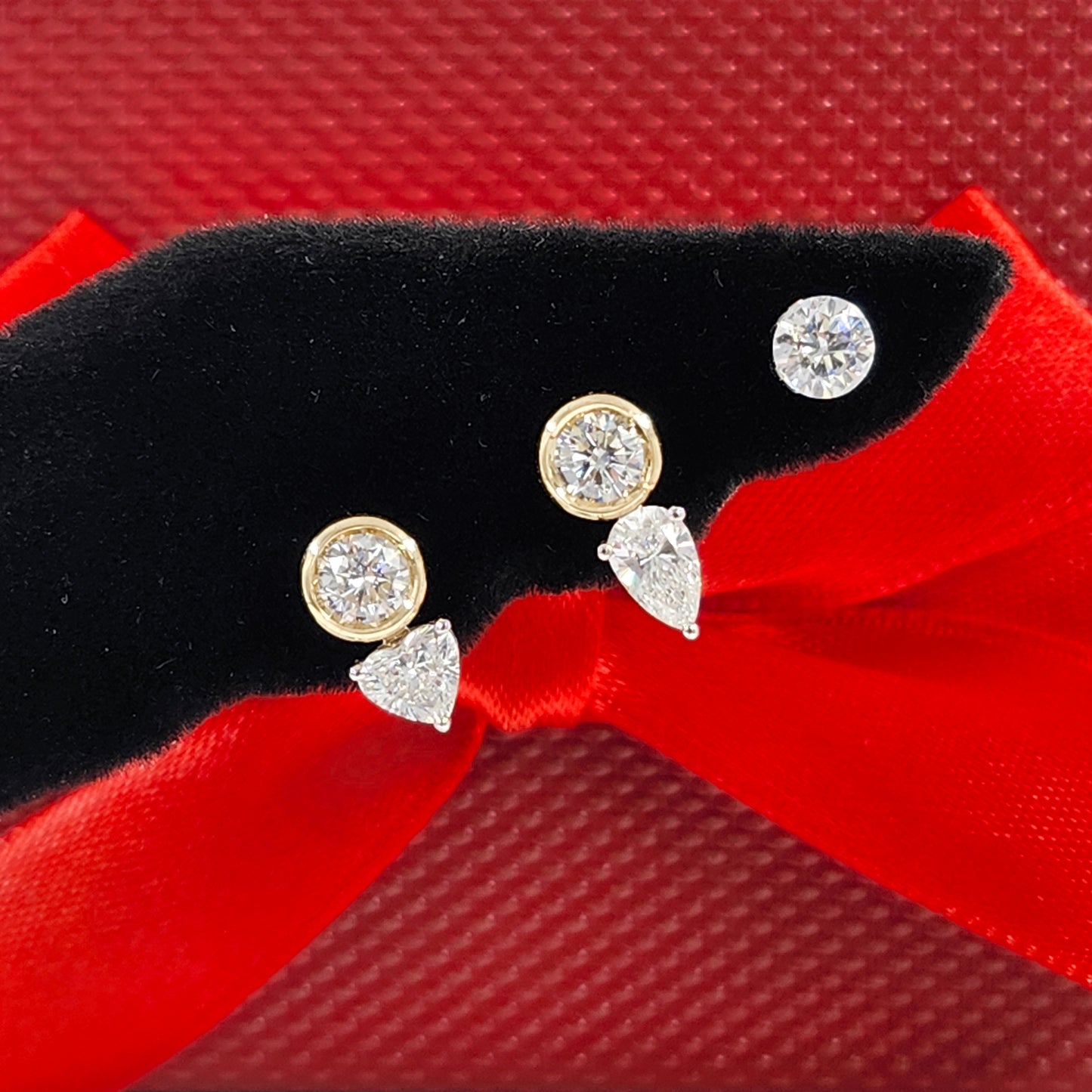 Heart Lab Diamond 0.25ct Jacket Earring /14K gold Heart  Diamond Jacket Earring /Jacket earring / Diamond Single or Pair Jacket Earring