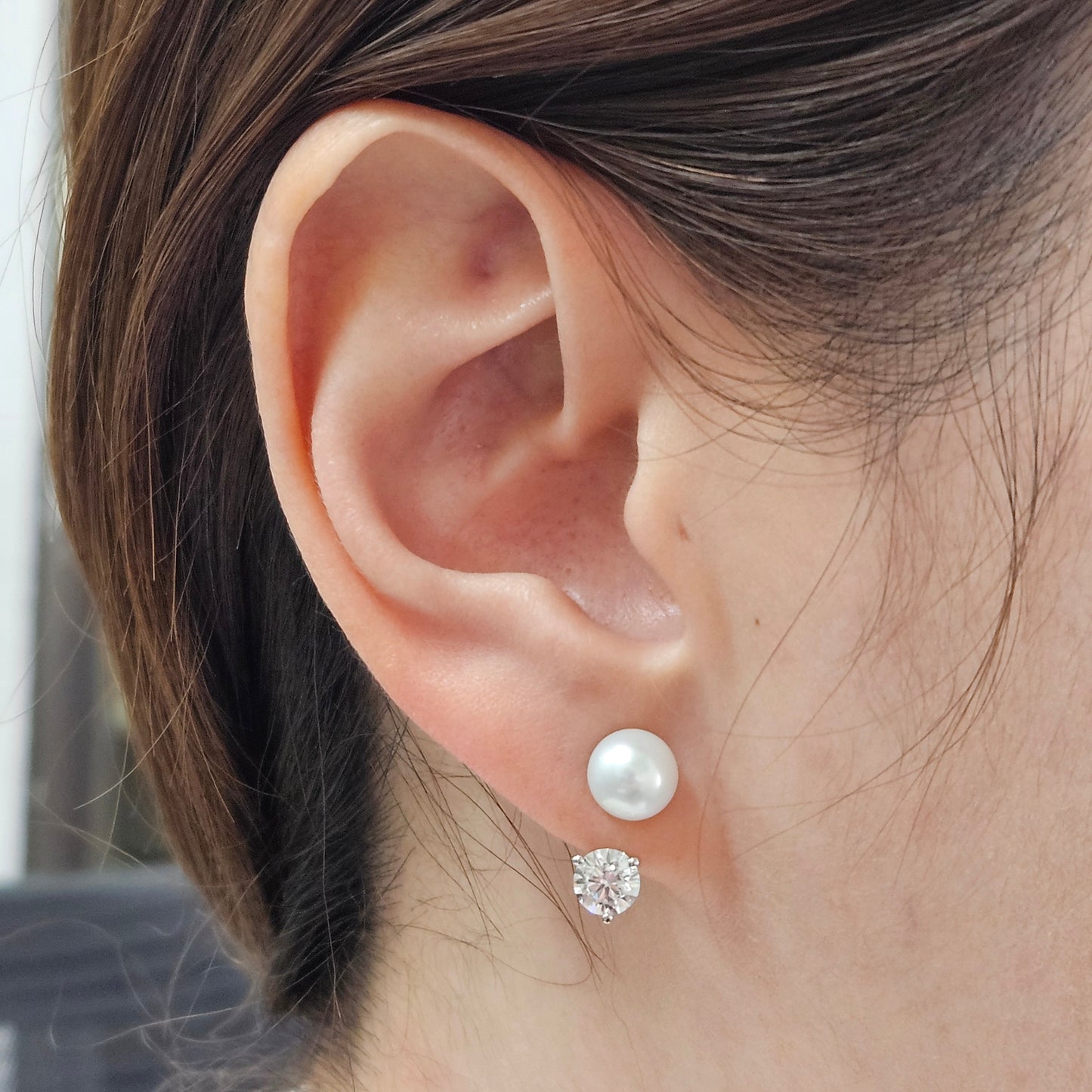 Freshwater Pearl Stud 7mm Stud Earring/anniversary gift
