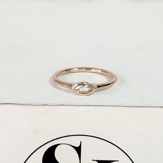 Lab Diamond Solitaire marquise Band/marquise Lab Diamond Bezel Ring /marquise Diamond Ring/Stackable Ring/Gift for her