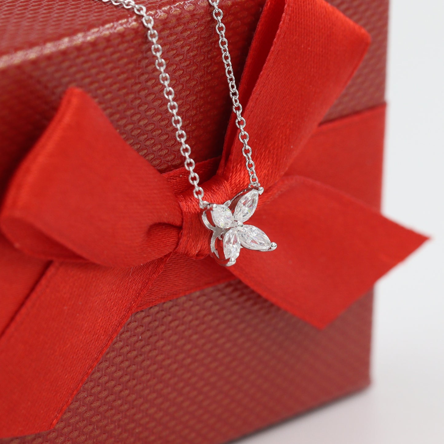 Marquise Diamond Pendant/Butterfly Pendant/Unique Necklace/Natural Diamond Butterfly Necklace/Diamond Necklace/Gift for her/Anniversary Gift