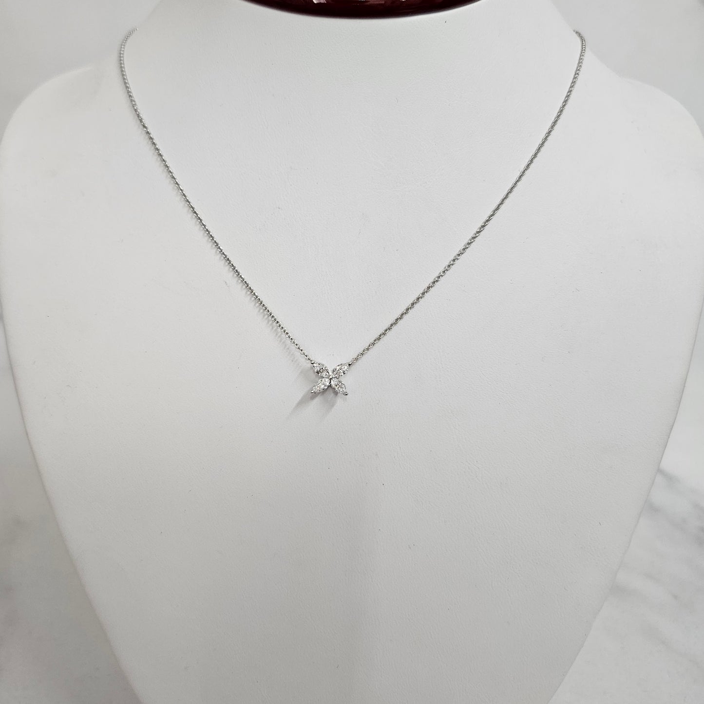 Marquise Diamond Pendant/Butterfly Pendant/Unique Necklace/Natural Diamond Butterfly Necklace/Diamond Necklace/Gift for her/Anniversary Gift