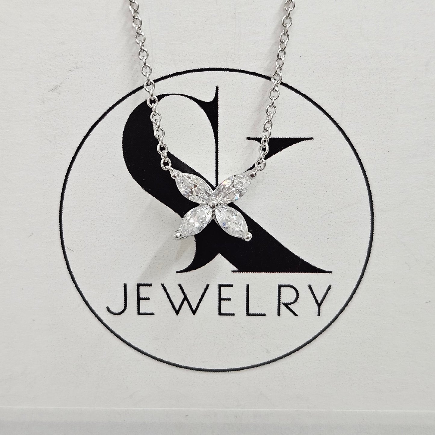 Marquise Diamond Pendant/Butterfly Pendant/Unique Necklace/Natural Diamond Butterfly Necklace/Diamond Necklace/Gift for her/Anniversary Gift