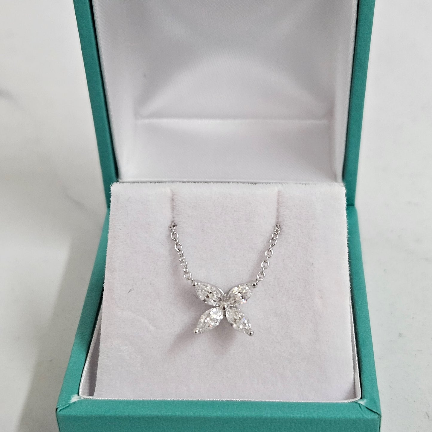 Marquise Diamond Pendant/Butterfly Pendant/Unique Necklace/Natural Diamond Butterfly Necklace/Diamond Necklace/Gift for her/Anniversary Gift