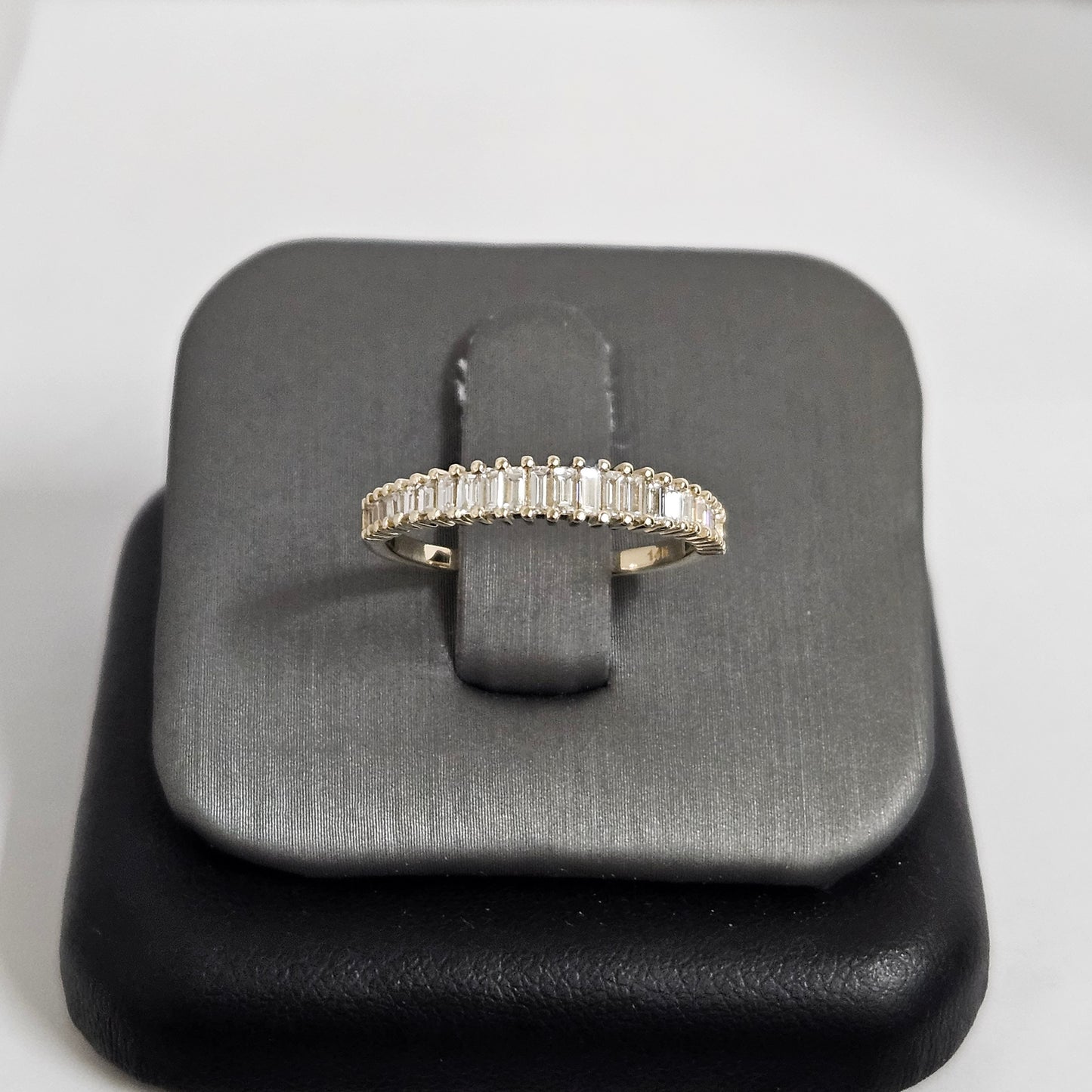 Natural Baguette Diamond Band/ Half Eternity Baguette Diamond Stackable Ring/ Baguette Diamond Ring/Anniversary Gift