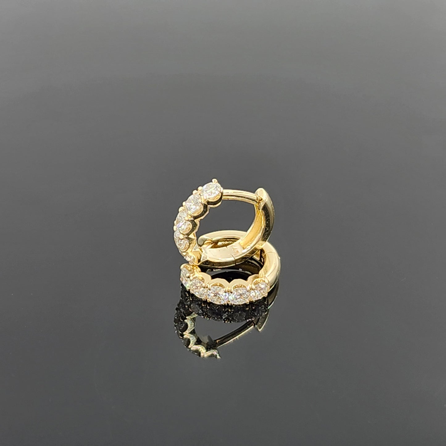 Natural Diamond Diameter 11mm Earrings/ Diamond Hoop Earring/ 14K,18K gold Natural Diamond Hoop Earrings/ Anniversary gift/Gift for her