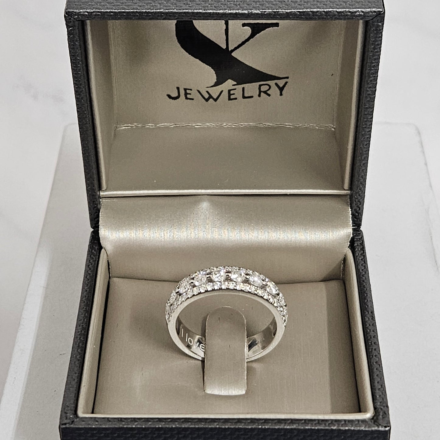 Stackable Natural Diamond Half Eternity Band/14K,18K gold, Platinum Wedding Band/Unique Ring/Anniversary Gift/Gift for her