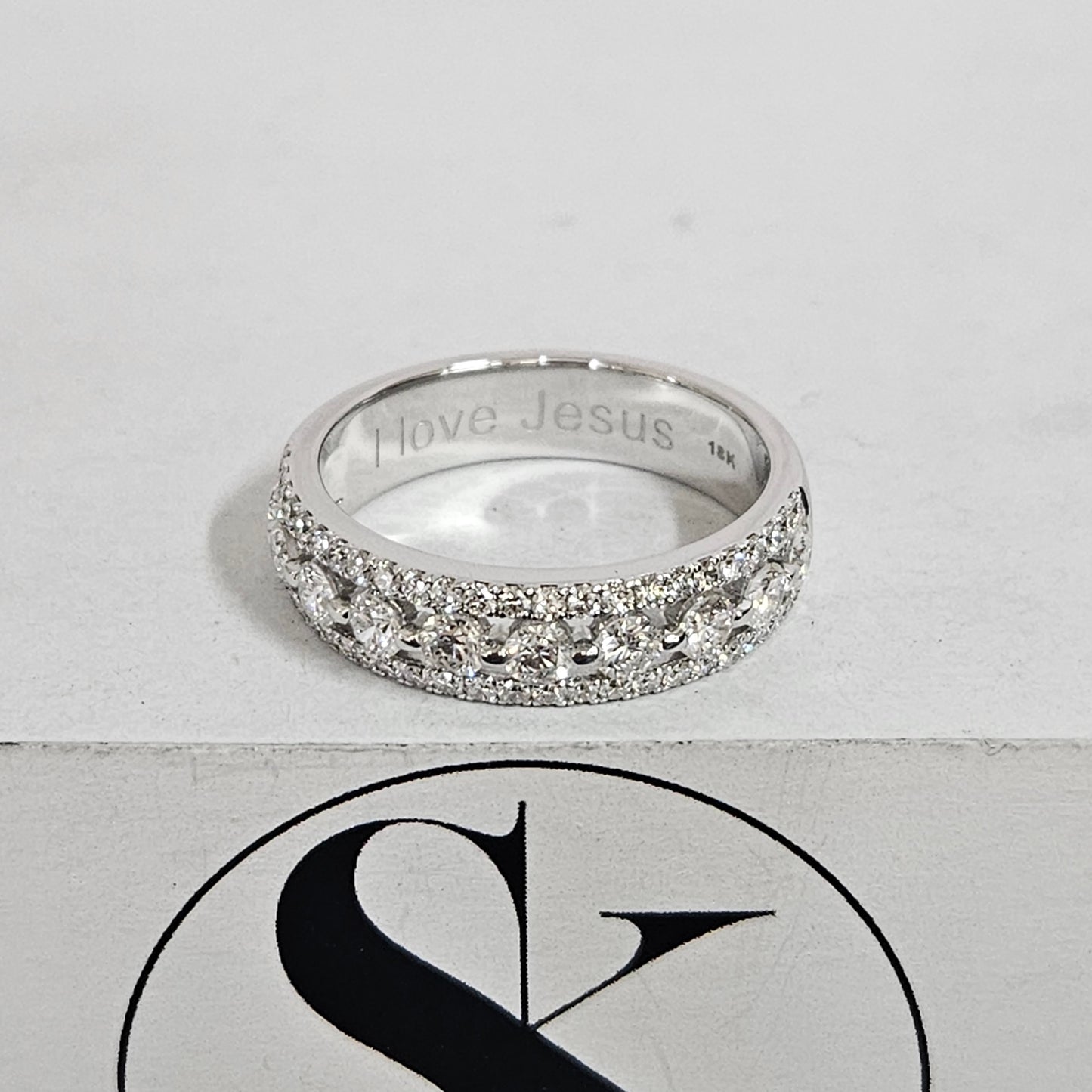 Stackable Natural Diamond Half Eternity Band/14K,18K gold, Platinum Wedding Band/Unique Ring/Anniversary Gift/Gift for her